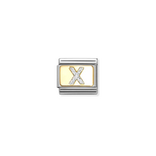 Load image into Gallery viewer, Nomination Composable Classic Link, Initial X, Silver Glitter - Product Code - 030291 24
