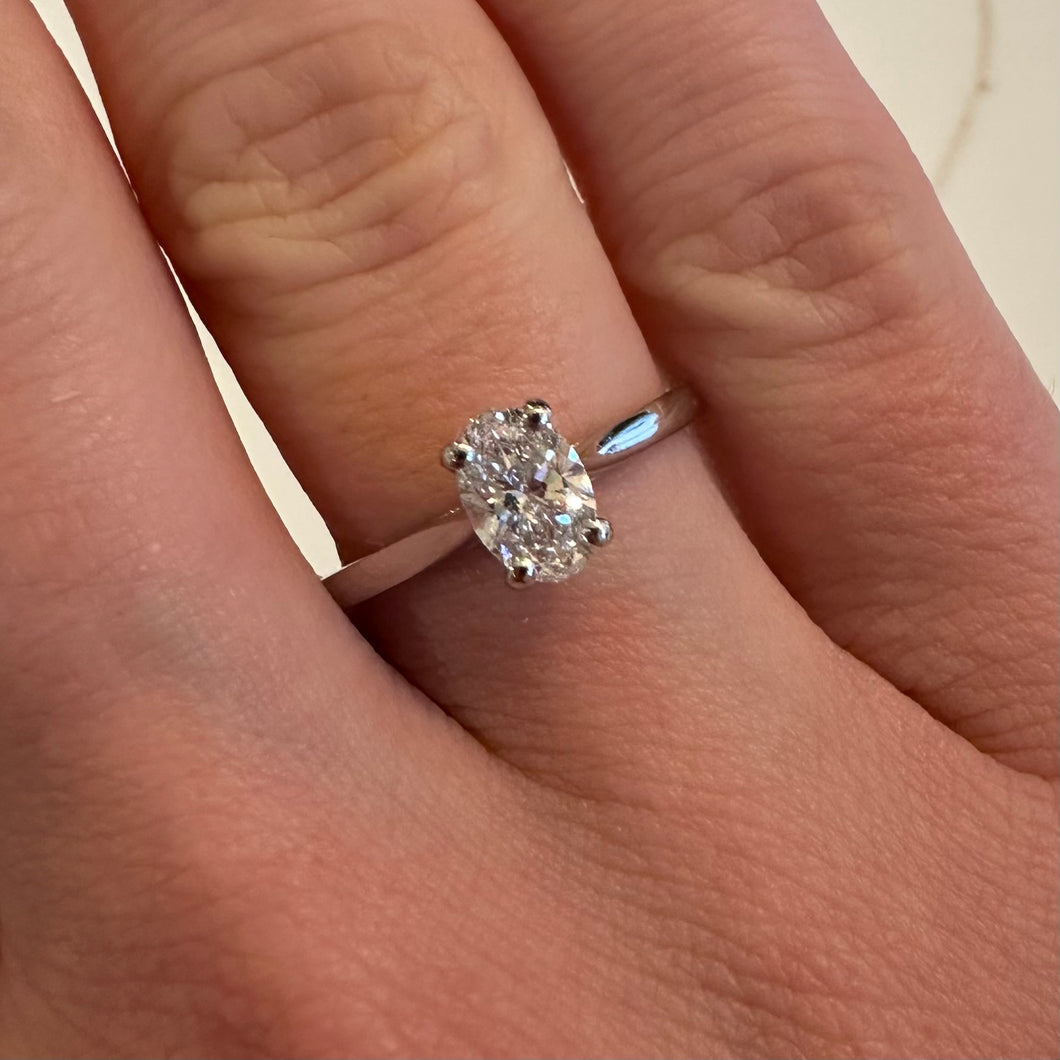 Platinum Oval Lab Diamond Ring - Product Code - LB19