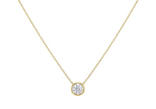 Load image into Gallery viewer, One Carat Round Lab Diamond Yellow Gold Pendant &amp; Chain - Product Code - 1.18.0144

