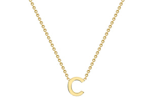 9ct Yellow Gold 'C' initial Adjustable Necklace - Product Code - 1.19.0152