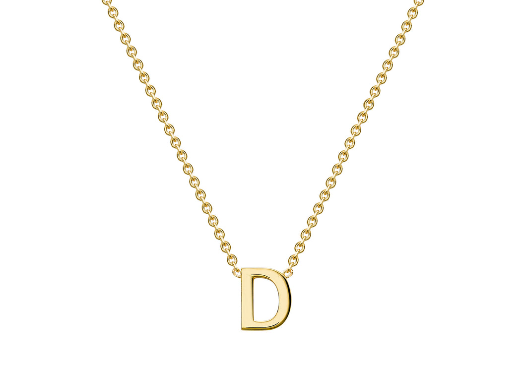 9ct Yellow Gold 'D' initial Adjustable Necklace - Product Code - 1.19.0153