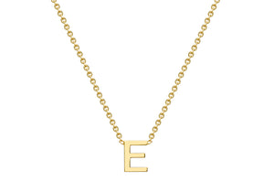 9ct Yellow Gold 'E' initial Adjustable Necklace - Product Code - 1.19.0154