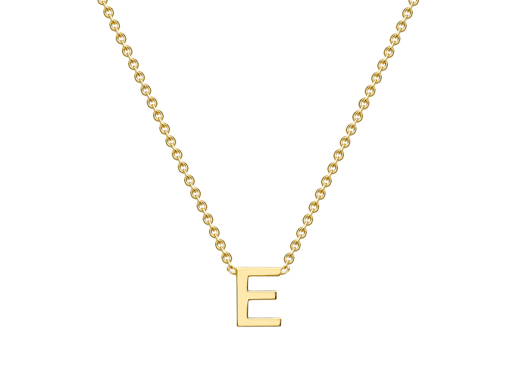 9ct Yellow Gold 'E' initial Adjustable Necklace - Product Code - 1.19.0154