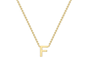 9ct Yellow Gold 'F' initial Adjustable Necklace - Product Code - 1.19.0155