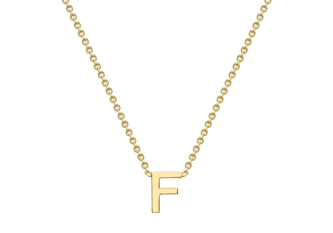 9ct Yellow Gold 'F' initial Adjustable Necklace - Product Code - 1.19.0155