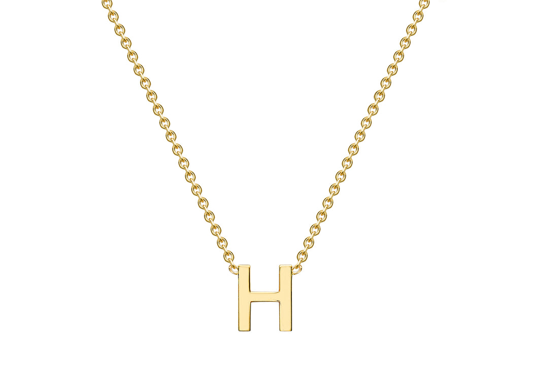 9ct Yellow Gold 'H' initial Adjustable Necklace - Product Code - 1.19.0157