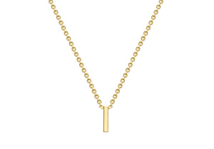 9ct Yellow Gold 'I' initial Adjustable Necklace - Product Code - 1.19.0158