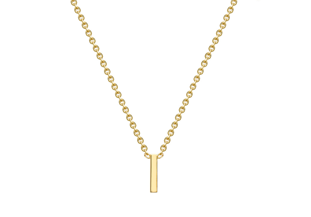 9ct Yellow Gold 'I' initial Adjustable Necklace - Product Code - 1.19.0158