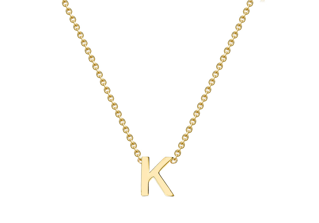 9ct Yellow Gold 'K' initial Adjustable Necklace - Product Code - 1.19.0160