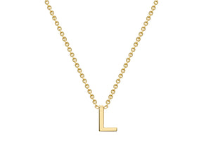 9ct Yellow Gold 'L' initial Adjustable Necklace - Product Code - 1.19.0161