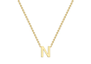 9ct Yellow Gold 'N' initial Adjustable Necklace - Product Code - 1.19.0163