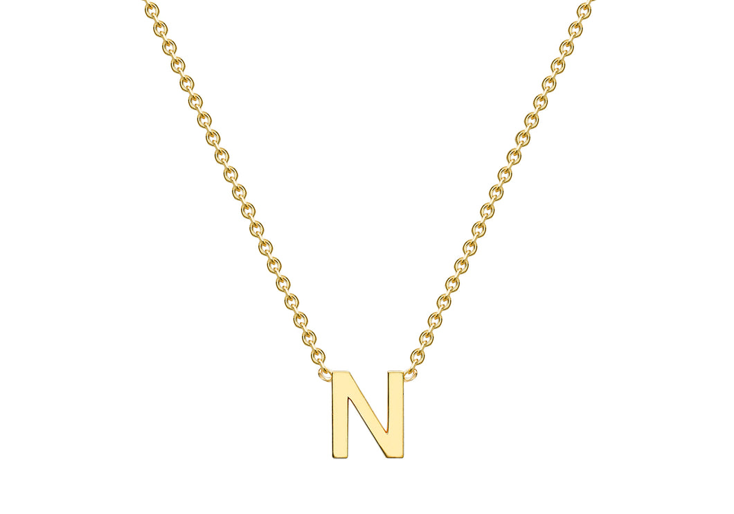 9ct Yellow Gold 'N' initial Adjustable Necklace - Product Code - 1.19.0163
