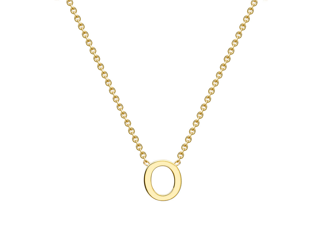 9ct Yellow Gold 'O' initial Adjustable Necklace - Product Code - 1.19.0164