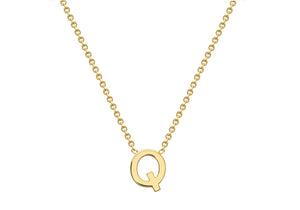 9ct Yellow Gold 'Q' initial Adjustable Necklace - Product Code - 1.19.0166