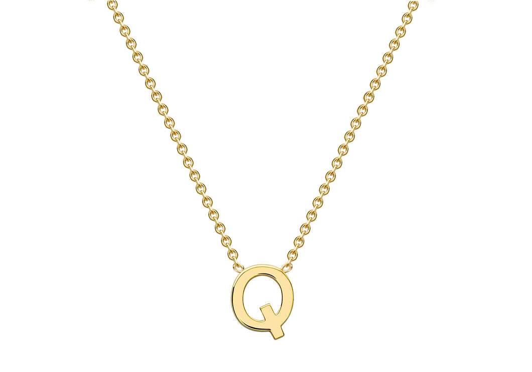 9ct Yellow Gold 'Q' initial Adjustable Necklace - Product Code - 1.19.0166