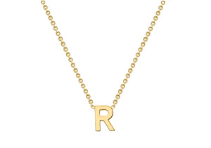 9ct Yellow Gold 'R' initial Adjustable Necklace - Product Code - 1.19.0167