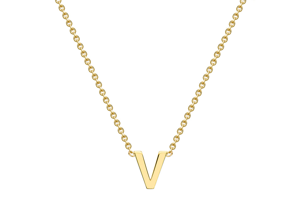 9ct Yellow Gold 'V' initial Adjustable Necklace - Product Code - 1.19.0171