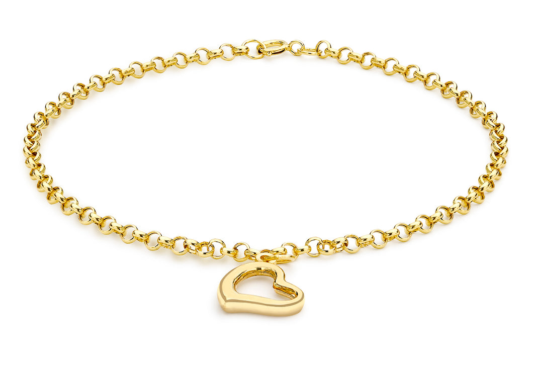9ct Yellow Gold Heart Bracelet - Product Code - 1.24.6571