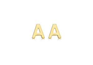9ct Yellow Gold 'A' Initial Stud Earrings - Product Code - 1.59.1823