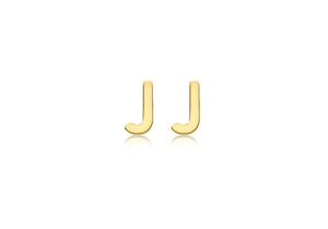 9ct Yellow Gold 'J' Initial Stud Earrings - Product Code - 1.59.1832