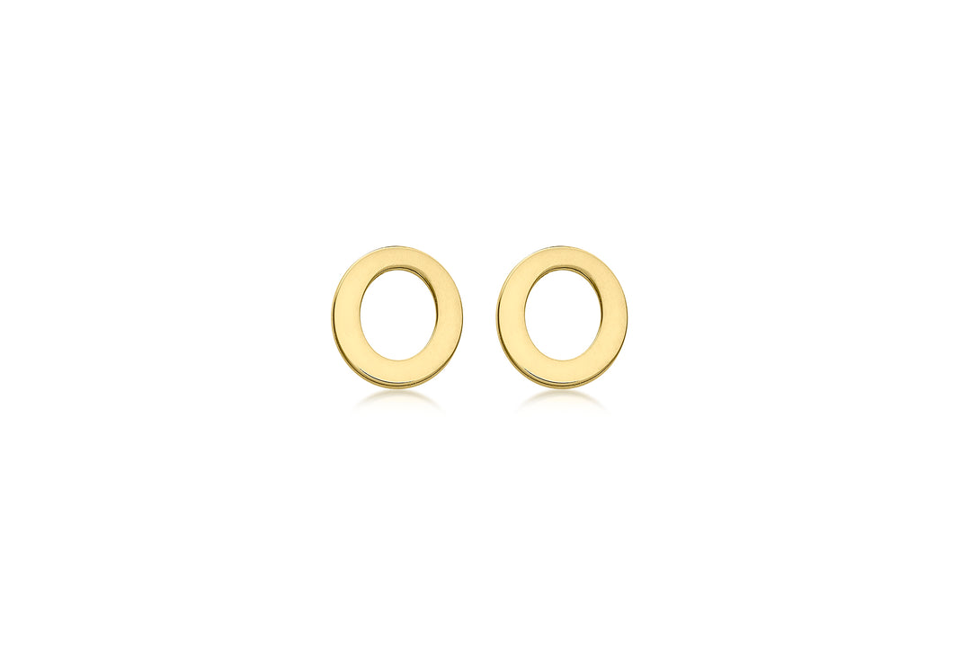 9ct Yellow Gold 'O' Initial Stud Earrings - Product Code - 1.59.1837