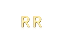 Load image into Gallery viewer, 9ct Yellow Gold &#39;R&#39; Initial Stud Earrings - Product Code - 1.59.1840
