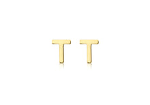 Load image into Gallery viewer, 9ct Yellow Gold &#39;T&#39; Initial Stud Earrings - Product Code - 1.59.1842
