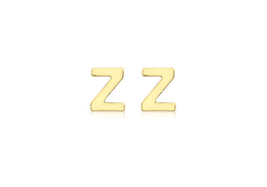 9ct Yellow Gold 'Z' Initial Stud Earrings - Product Code - 1.59.1848