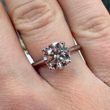 Load image into Gallery viewer, Two Carat Round Lab Diamond White Gold Ring - Product Code - LB3
