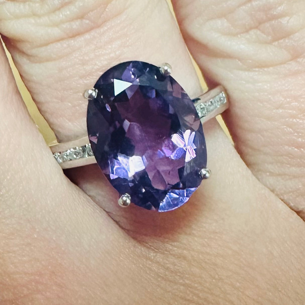 Amethyst & Diamond Ring - Product Code - A3