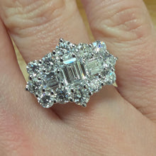 Load image into Gallery viewer, 3.03ct Emerald &amp; Round Brilliant Cut Lab Diamond Ring - Product Code - LB52

