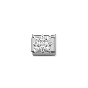 Nomination Composable Classic Link Wind Rose Silver with CZ- Product Code - 330304 45