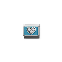 Load image into Gallery viewer, Nomination Composable Classic Link, Blue Heart in Silver Enamel &amp; Stones - Product Code - 330306 07
