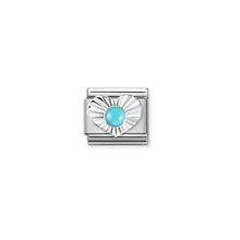 Load image into Gallery viewer, Nomination Classic Composable Link, Silver Heart, Turquoise - Product Code -  330508 06
