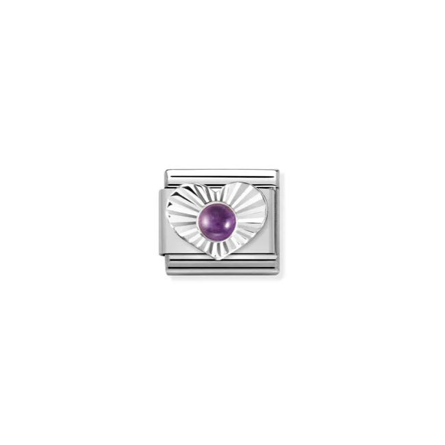 Nomination Composable Classic Link, Silver Heart, Amethyst Stone - Product Code - 330508 35