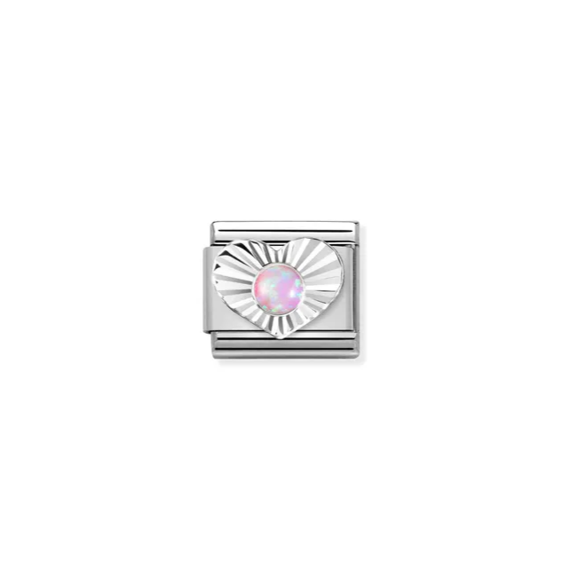 Nomination Composable Classic Link, Silver Heart, Pink Opal - Product Code - 330508 38
