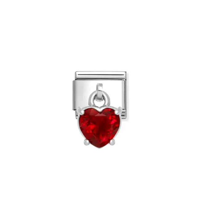 Nomination Composable Classic Link, Pendant Heart Cut Stone, Red - Product Code - 331812 13
