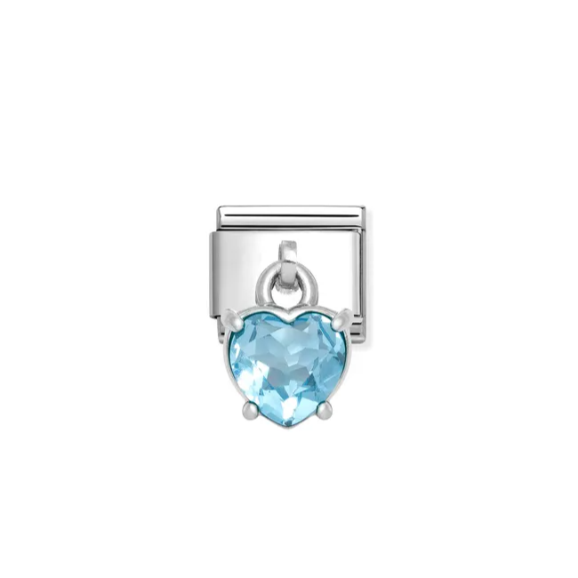 Nomination Composable Classic Link, Pendant Heart Cut Stone, Blue - Product Code - 331812 15