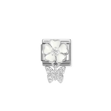Load image into Gallery viewer, Nomination Composable Classic Link, White Flower with Butterfly Pendant - Product Code - 331814 05
