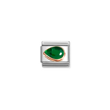Load image into Gallery viewer, Nomination Composable Classic Link, Green Stone Drop, Left - Product Code - 430605 004
