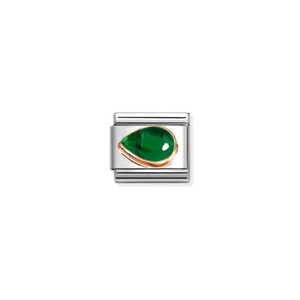 Nomination Composable Classic Link, Green Stone Drop, Left - Product Code - 430605 004