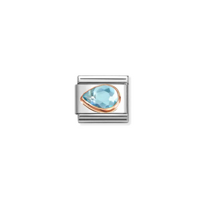 Nomination Composable Classic Link, Light Blue Stone Drop, Left - Product Code - 430605 006