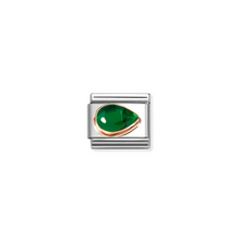 Load image into Gallery viewer, Nomination Composable Classic Link, Green Stone Drop, Right - Product Code - 430606 004
