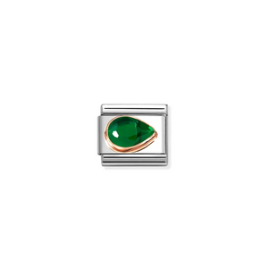 Nomination Composable Classic Link, Green Stone Drop, Right - Product Code - 430606 004
