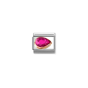 Nomination Composable Classic Link, Red Stone Drop Charm, Right - Product Code - 430606 005