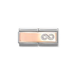 Nomination Composable Classic Double Engravable Link, Glitter Infinity - Product Code - 430721 01