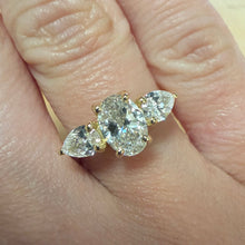 Load image into Gallery viewer, Designer 18ct Yellow Gold Lab Diamond Trilogy Ring - Product Code - C42955
