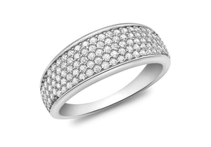 9ct White Gold Stone Set Band Ring - Product Code - 5.84.9569