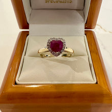 Load image into Gallery viewer, Heart Ruby &amp; Diamond Ring - Product Code - G922
