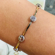 Load image into Gallery viewer, Yellow &amp; White Gold Stone Set Bracelet - Product Code - F241
